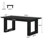 Tavolo da pranzo rettangolare in legno stile rustico da 160 cm per 4-6 persone