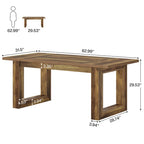Tavolo da pranzo rettangolare in legno stile rustico da 160 cm per 4-6 persone