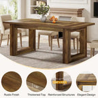 Tavolo da pranzo rettangolare in legno stile rustico da 160 cm per 4-6 persone
