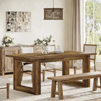 Tavolo da pranzo rettangolare in legno stile rustico da 160 cm per 4-6 persone