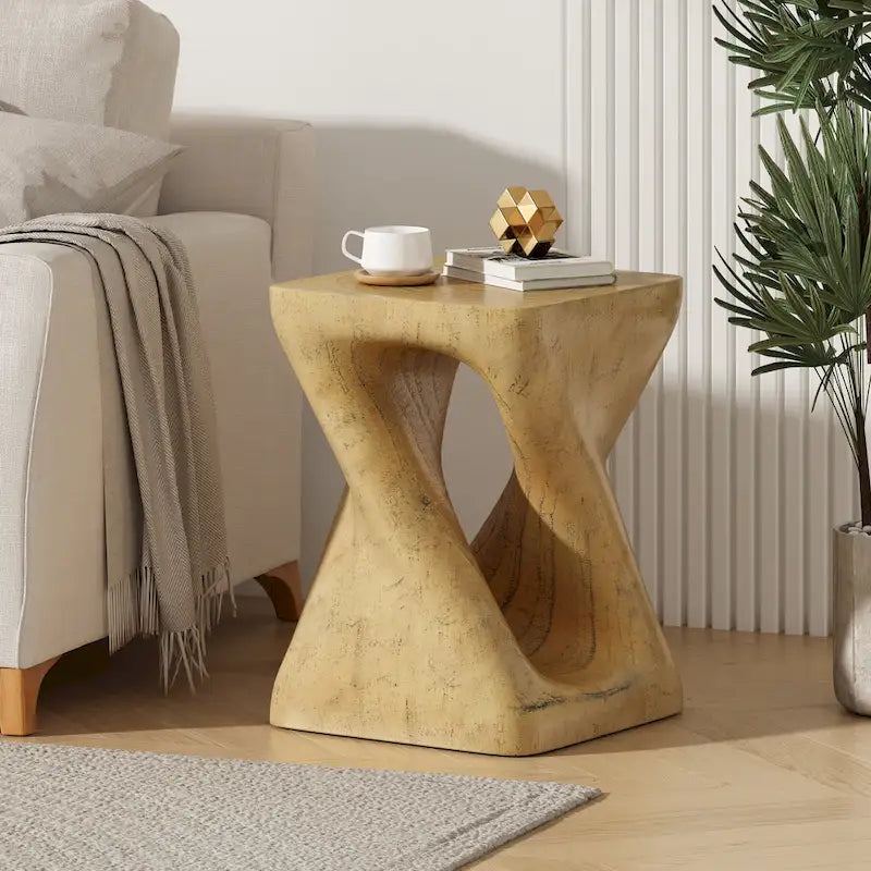 Tavolino MGO Twist Shape, effetto legno