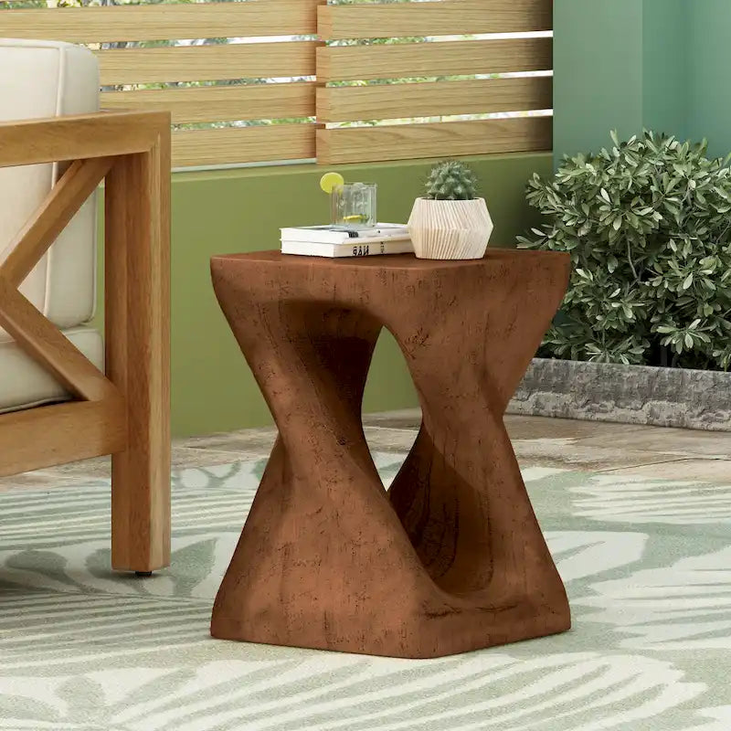 Tavolino MGO Twist Shape, effetto legno