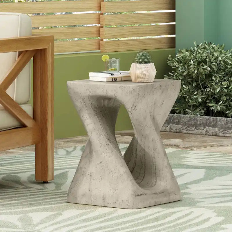 Tavolino MGO Twist Shape, effetto legno