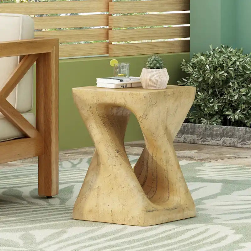 Tavolino MGO Twist Shape, effetto legno