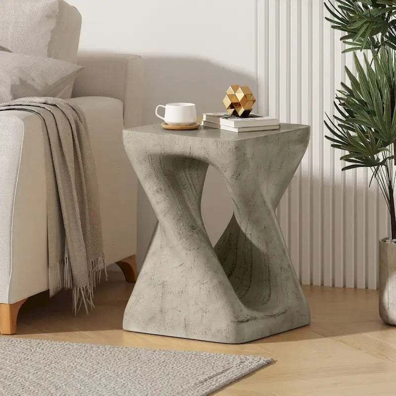 Tavolino MGO Twist Shape, effetto legno