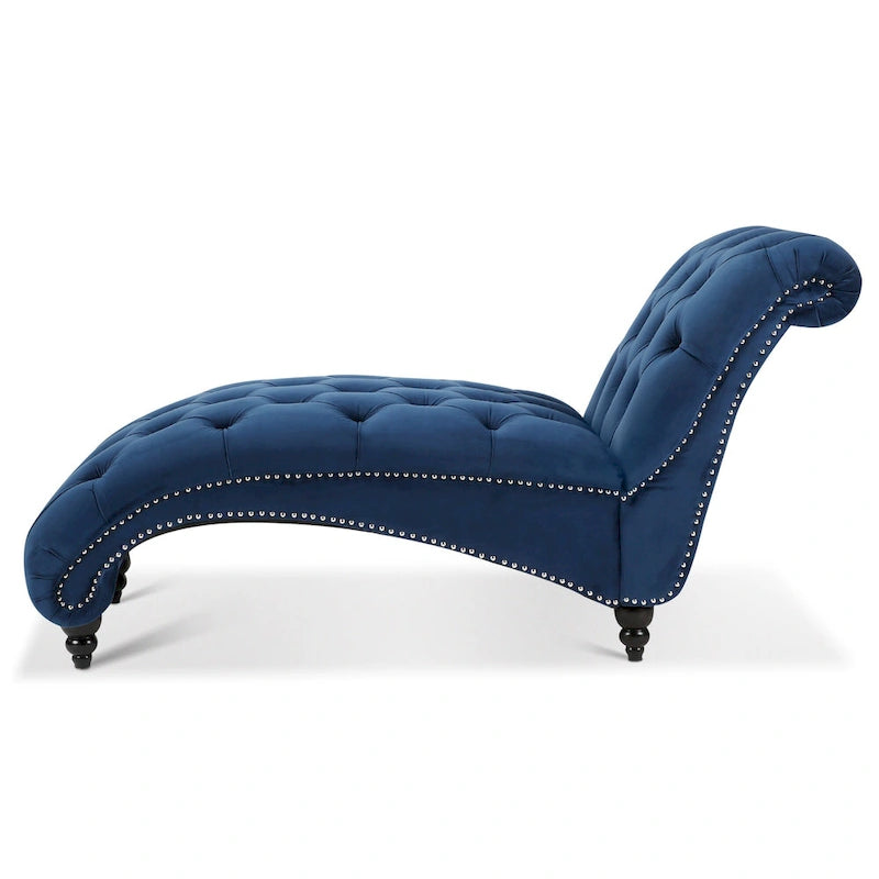 Poltrona a Sdraio Trapuntata "Blue 27" con Rifiniture Borchiate