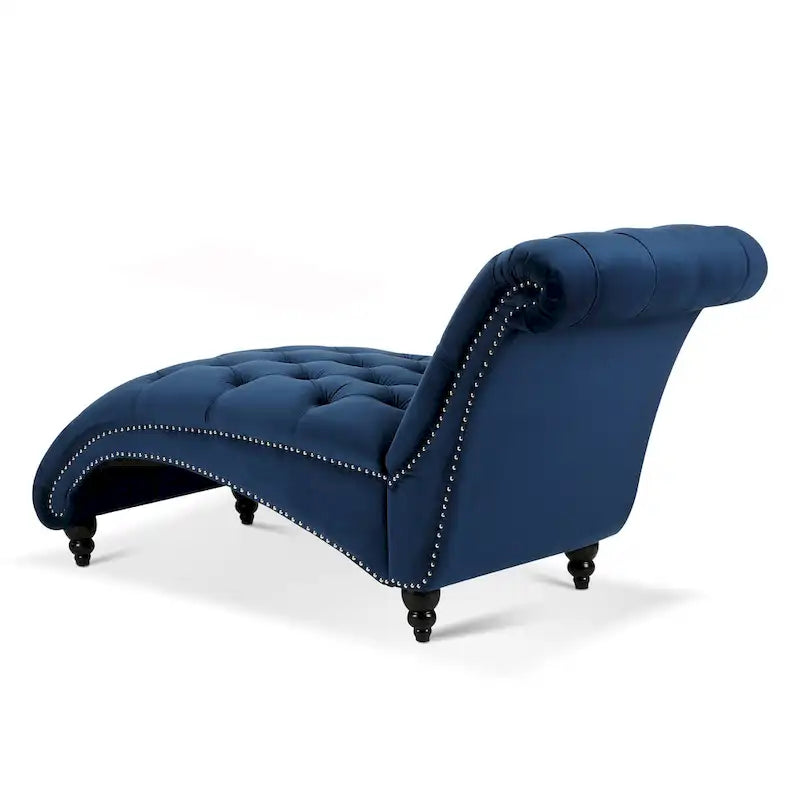 Poltrona a Sdraio Trapuntata "Blue 27" con Rifiniture Borchiate