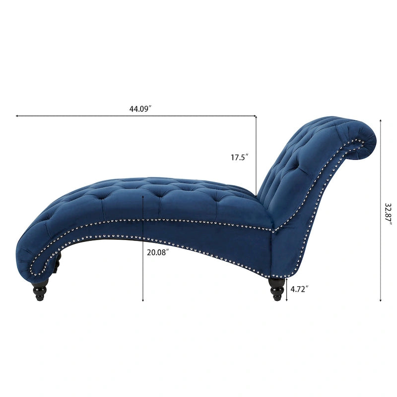 Poltrona a Sdraio Trapuntata "Blue 27" con Rifiniture Borchiate