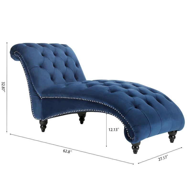 Poltrona a Sdraio Trapuntata "Blue 27" con Rifiniture Borchiate