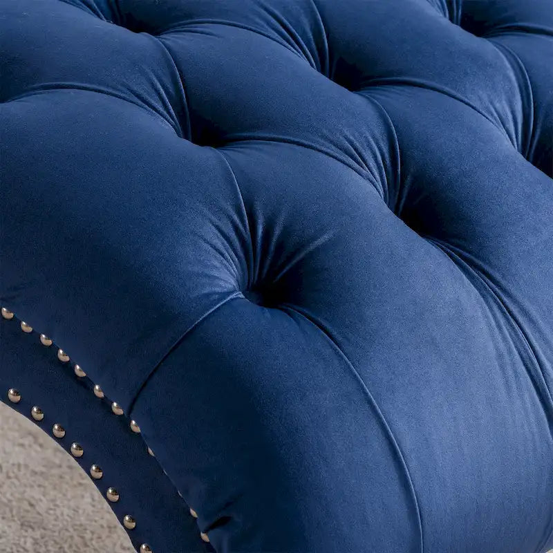 Poltrona a Sdraio Trapuntata "Blue 27" con Rifiniture Borchiate