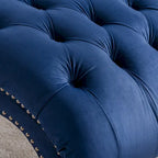 Poltrona a Sdraio Trapuntata "Blue 27" con Rifiniture Borchiate