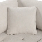 Divano componibile a U da 297 cm, 6 posti, oversize, beige, con letto estraibile