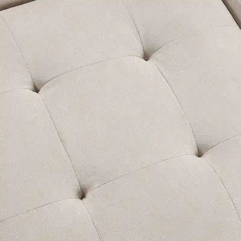 Divano componibile a U da 297 cm, 6 posti, oversize, beige, con letto estraibile