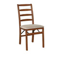 Stakmore Set of 2 Shaker Ladderback Folding Chair Cherry Solid Hardwood, Fully Assembled
