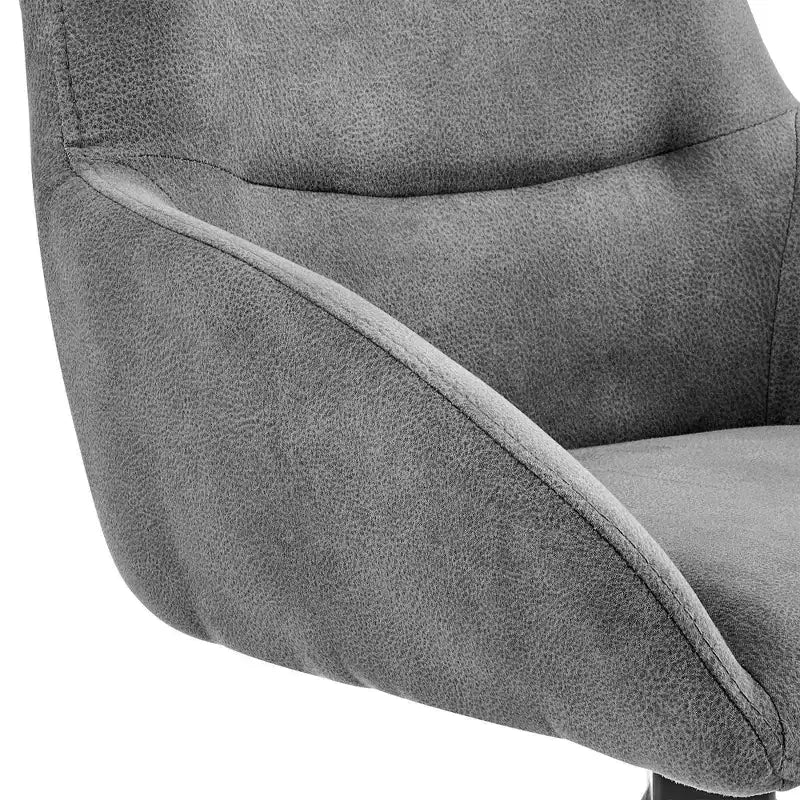 Sgabello da Bar Odessa da 30" con Rivestimento in Tessuto Nero/Antracite - Armen Living: Struttura in Metallo Opaco, Schienale Quadrato