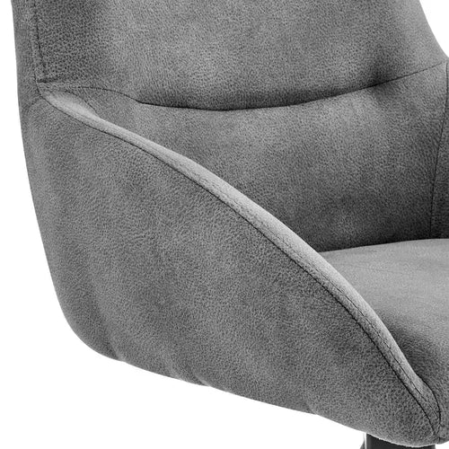 Sgabello da Bar Odessa da 30" con Rivestimento in Tessuto Nero/Antracite - Armen Living: Struttura in Metallo Opaco, Schienale Quadrato
