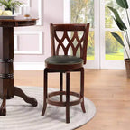 Boraam Sgabello da bancone girevole Cattedrale 24" Ciliegio scuro Industrie: Imbottito, Gambe in legno duro laccato