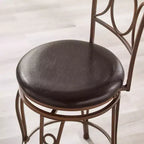 Sgabello da bar con schienale rotondo, altezza bancone, imbottito, girevole, 61 cm, in metallo/nero - Linon: Design elegante, seduta confortevole