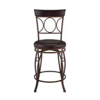 Sgabello da bar con schienale rotondo, altezza bancone, imbottito, girevole, 61 cm, in metallo/nero - Linon: Design elegante, seduta confortevole