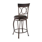 Sgabello da bar con schienale rotondo, altezza bancone, imbottito, girevole, 61 cm, in metallo/nero - Linon: Design elegante, seduta confortevole