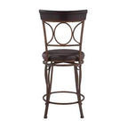 Sgabello da bar con schienale rotondo, altezza bancone, imbottito, girevole, 61 cm, in metallo/nero - Linon: Design elegante, seduta confortevole