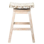 Sgabello da bar altezza bancone Carnation con intarsio in guscio di cocco da 24" marrone - East At Main: Base in legno di mango, nessun montaggio richiesto