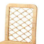 Sgabello da bar Bali & Pari Moscow in rattan e legno con altezza bancone, naturale/noce: stile bohémien, struttura in mango, nessun montaggio richiesto