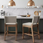 Nathan James Set di 2 sgabelli da bar Linus Beige/Marrone chiaro