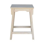 Sgabello da bar Mission altezza bancone 61 cm non rifinito - International Concepts: Legno di gomma massiccio, sedile rettangolare