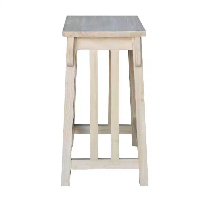 Sgabello da bar Mission altezza bancone 61 cm non rifinito - International Concepts: Legno di gomma massiccio, sedile rettangolare