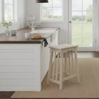 Sgabello da bar Mission altezza bancone 61 cm non rifinito - International Concepts: Legno di gomma massiccio, sedile rettangolare