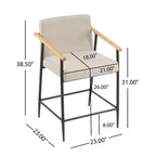Christopher Knight Home, set di 2 sgabelli da bancone Ruby in stile Mid-Century moderno imbottiti con struttura in ferro, altezza bancone, Beige/Espresso