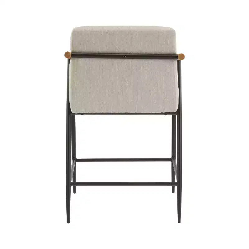Christopher Knight Home, set di 2 sgabelli da bancone Ruby in stile Mid-Century moderno imbottiti con struttura in ferro, altezza bancone, Beige/Espresso