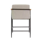 Christopher Knight Home, set di 2 sgabelli da bancone Ruby in stile Mid-Century moderno imbottiti con struttura in ferro, altezza bancone, Beige/Espresso