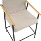 Christopher Knight Home, set di 2 sgabelli da bancone Ruby in stile Mid-Century moderno imbottiti con struttura in ferro, altezza bancone, Beige/Espresso