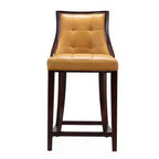 Manhattan Comfort Set di 2 Sgabelli da Bar Fifth Ave in Legno di Faggio Rivestiti Colore Cammello: Similpelle, Nessun Montaggio Richiesto