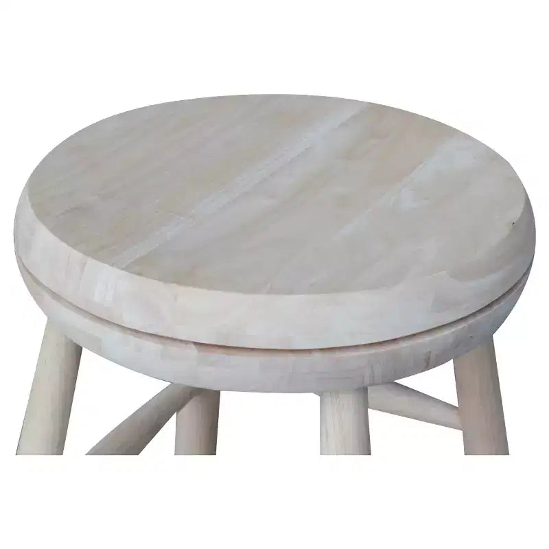 International Concepts Sgabello da Bar Jonathan Girevole con Sedile a Ciotola, Altezza Bancone 61 cm - Non Finito: Struttura in Legno di Gomma, Nessun Montaggio Richiesto