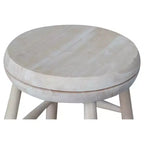 International Concepts Sgabello da Bar Jonathan Girevole con Sedile a Ciotola, Altezza Bancone 61 cm - Non Finito: Struttura in Legno di Gomma, Nessun Montaggio Richiesto