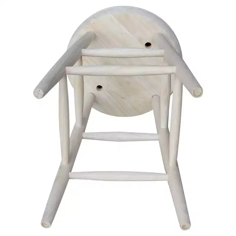International Concepts Sgabello da Bar Jonathan Girevole con Sedile a Ciotola, Altezza Bancone 61 cm - Non Finito: Struttura in Legno di Gomma, Nessun Montaggio Richiesto