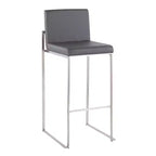 Set di 3 sgabelli da bar alti Fuji LumiSource in acciaio inossidabile/PU grigio