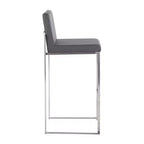 Set di 3 sgabelli da bar alti Fuji LumiSource in acciaio inossidabile/PU grigio
