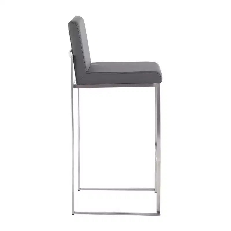 Set di 3 sgabelli da bar alti Fuji LumiSource in acciaio inossidabile/PU grigio