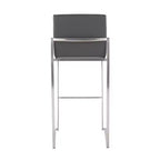Set di 3 sgabelli da bar alti Fuji LumiSource in acciaio inossidabile/PU grigio