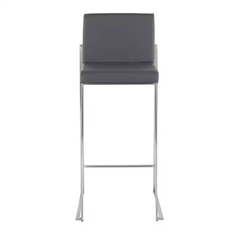 Set di 3 sgabelli da bar alti Fuji LumiSource in acciaio inossidabile/PU grigio