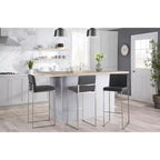 Set di 3 sgabelli da bar alti Fuji LumiSource in acciaio inossidabile/PU grigio