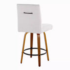 LumiSource Set di 2 Sgabelli da Bancone Hank Altezza Contatore Legno Noce/Tessuto Grigio Chiaro
