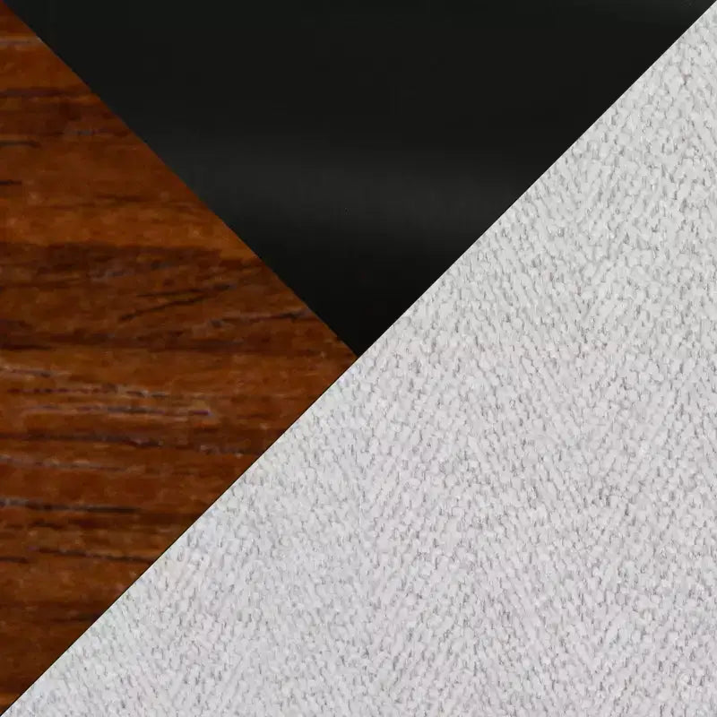 LumiSource Set di 2 Sgabelli da Bancone Hank Altezza Contatore Legno Noce/Tessuto Grigio Chiaro