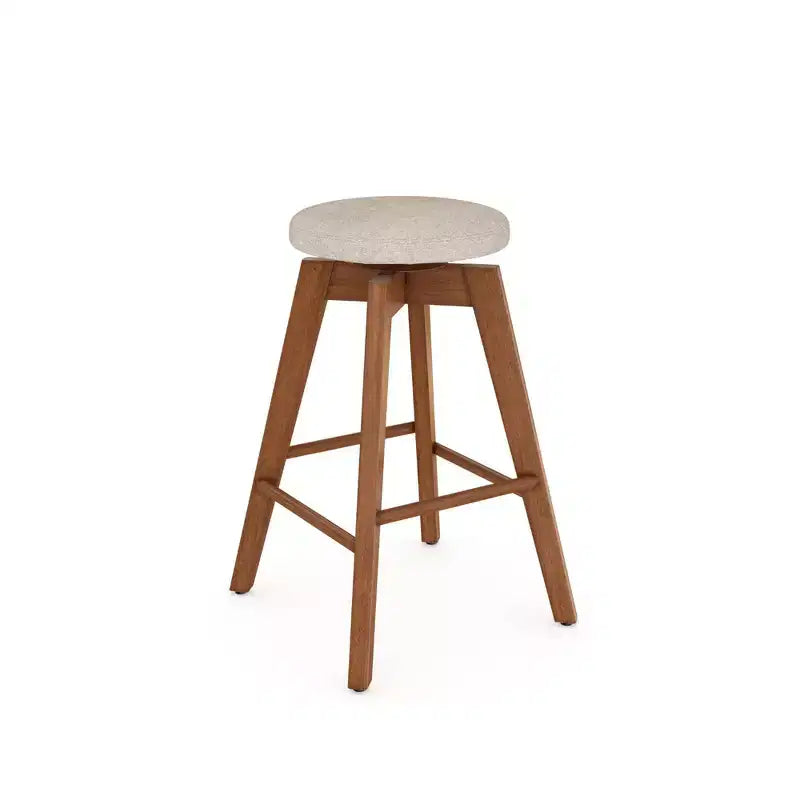 Nathan James Set of 2 Amalia Swivel Counter Height Barstool Beige/Medium Brown