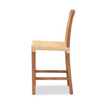 Sgabello da Bar Altezza Bancone Caspia in Legno e Rattan Naturale/Noce - bali & pari