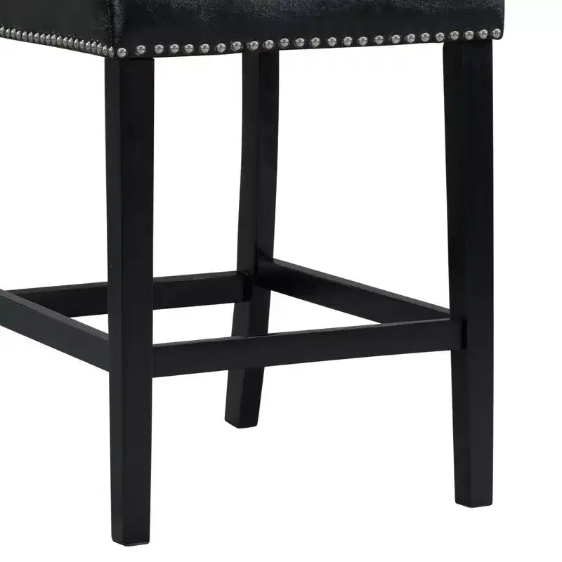 Set di 2 sgabelli da bar ad altezza bancone in similpelle Pia neri - Picket House Furnishings